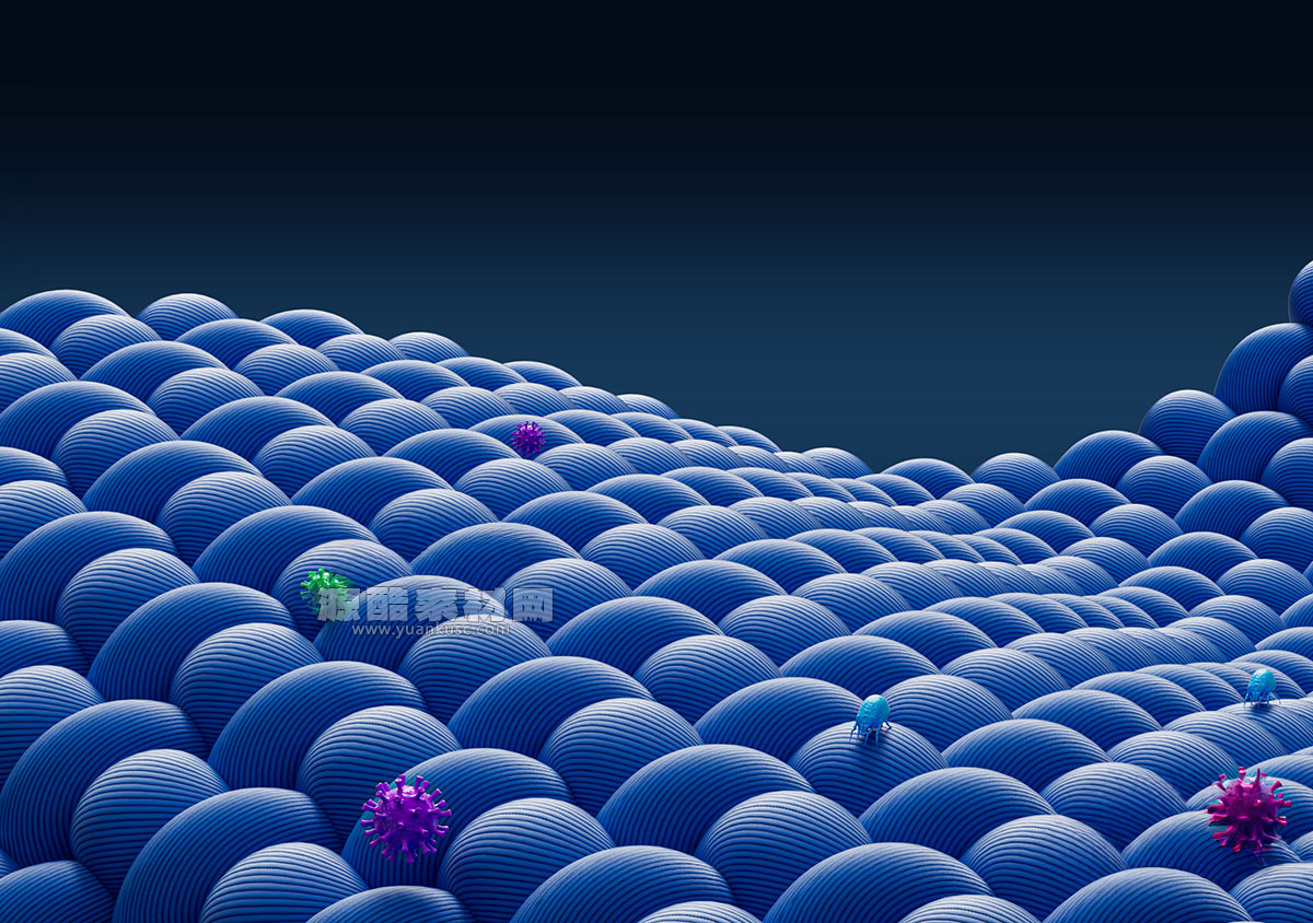 C4D细菌针织螨虫OC渲染工程针织细菌模型