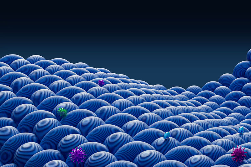 C4D细菌针织螨虫OC渲染工程针织细菌模型