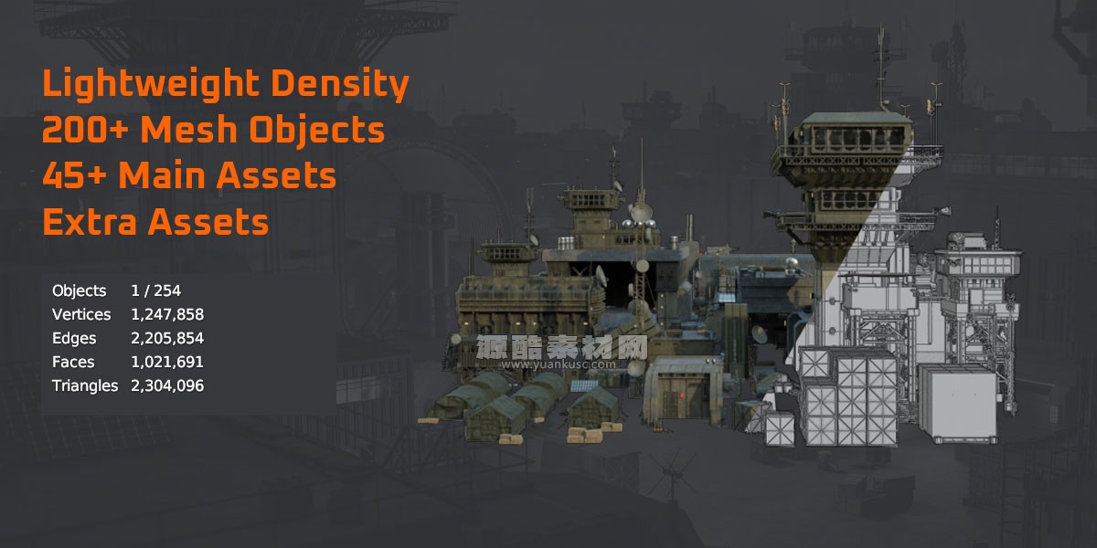 科幻军事基地模型3D模型资产下载(Blender) Grid Armada Military Base – Military Structures Kitbash Greeble Assets