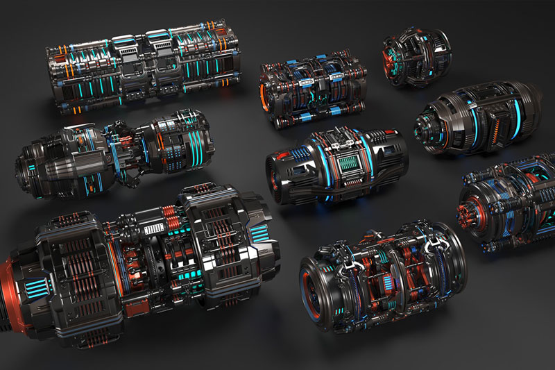 科幻引擎核心机械零件模型3D模型(FBX,OBJ,MAX) Sci Fi Mega Elements KITBASH – SUBDIVISION READY