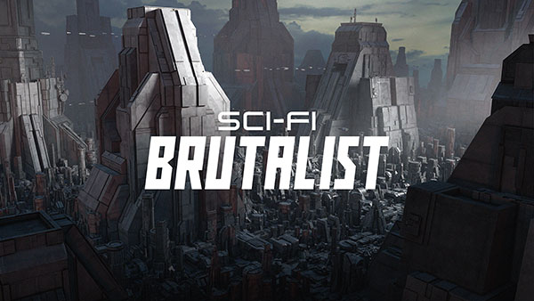 Blender科幻堡垒建筑与太空飞船3D模型资产预设包 Sci-Fi Brutalist