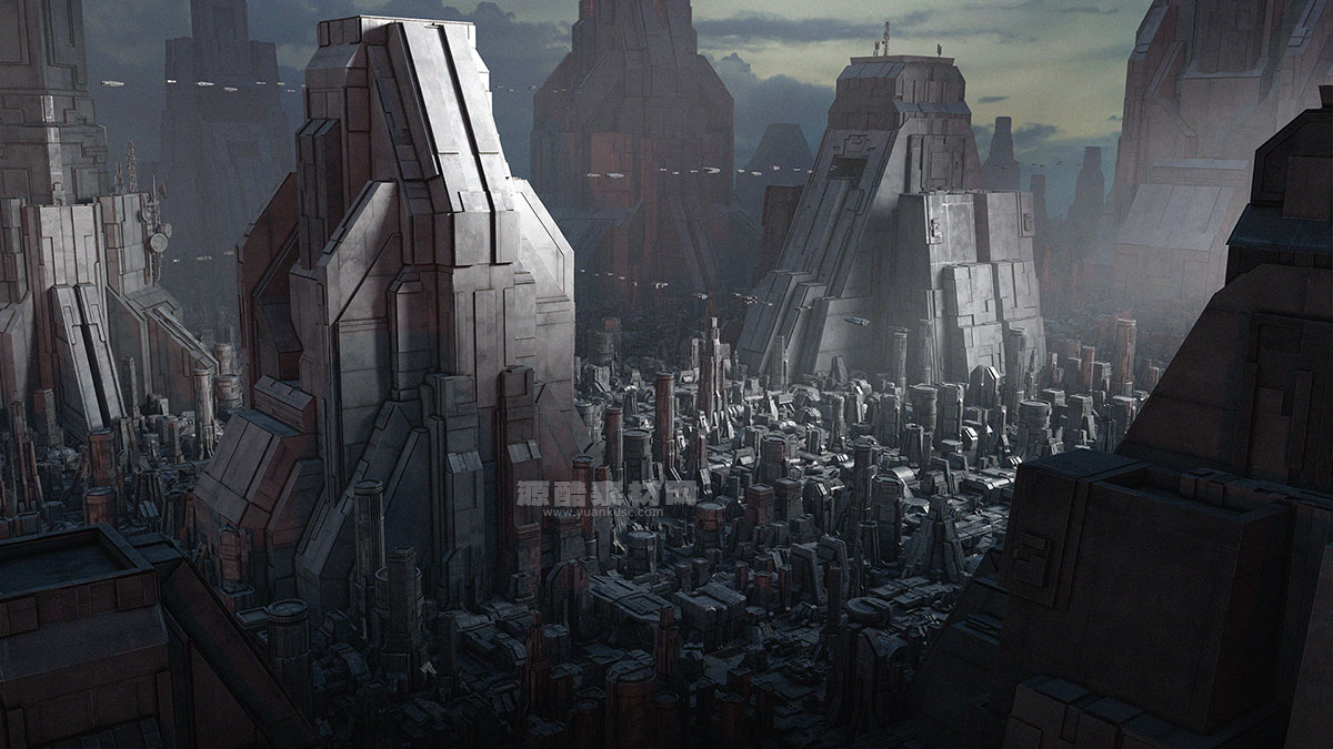 Blender科幻堡垒建筑与太空飞船3D模型资产预设包 Sci-Fi Brutalist