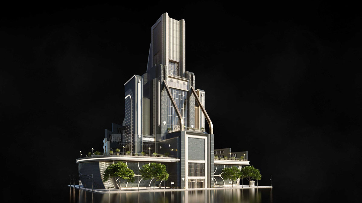 复古黑影未来主义城市建筑3D模型素材(Blender) KitBash3D – Noir Futurism