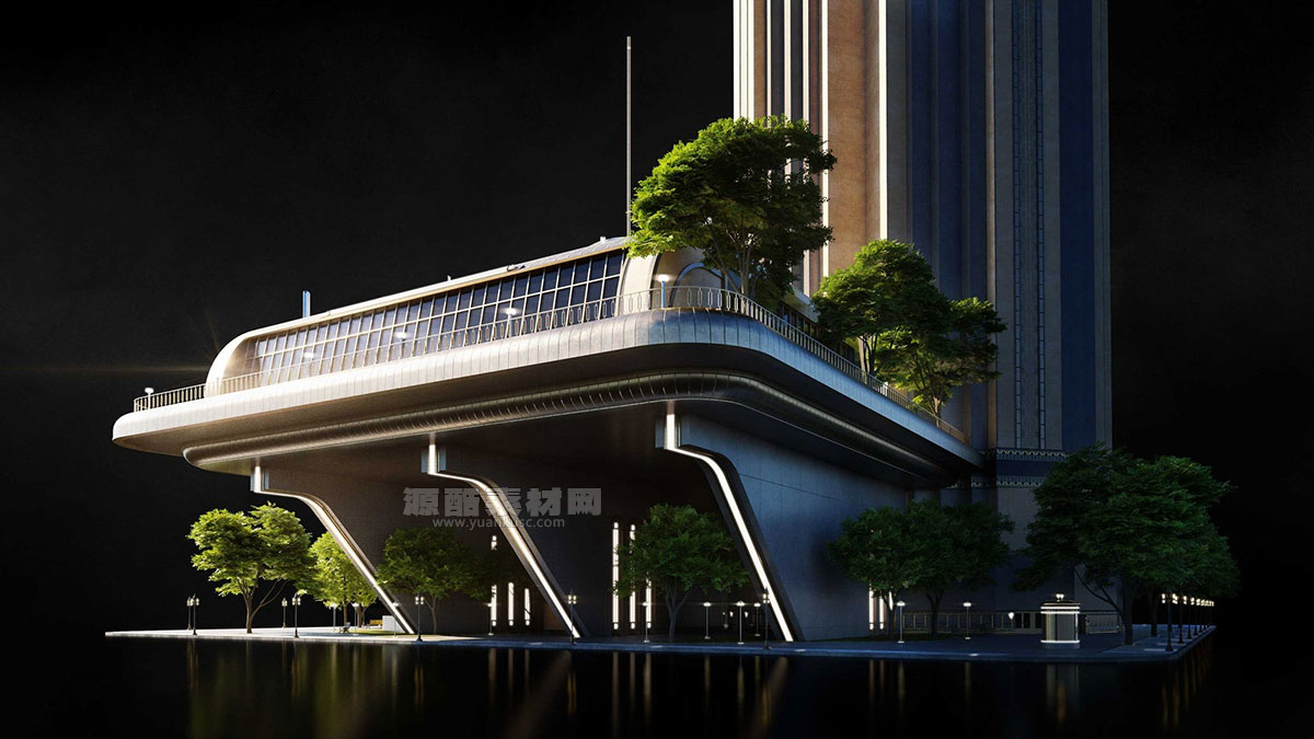 复古黑影未来主义城市建筑3D模型素材(Blender) KitBash3D – Noir Futurism