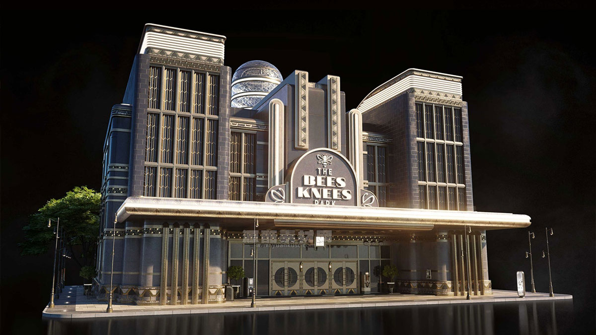 复古黑影未来主义城市建筑3D模型素材(Blender) KitBash3D – Noir Futurism