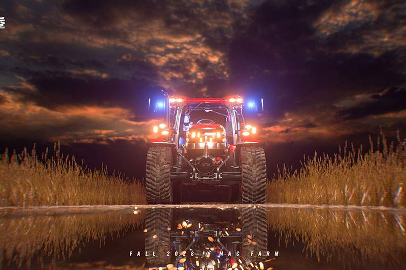 C4D拖拉机小麦丰收场景OC渲染工程拖拉机模型