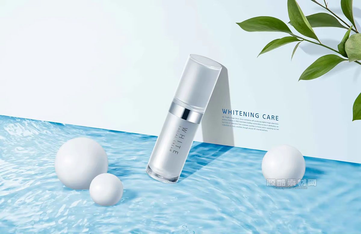 夏季美白护理保湿补水护肤品宣传海报设计素材模板集