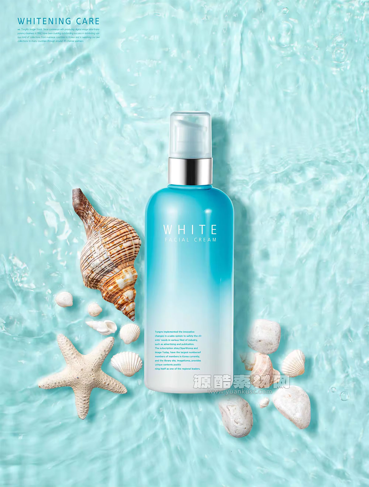 夏季美白护理保湿补水护肤品宣传海报设计素材模板集