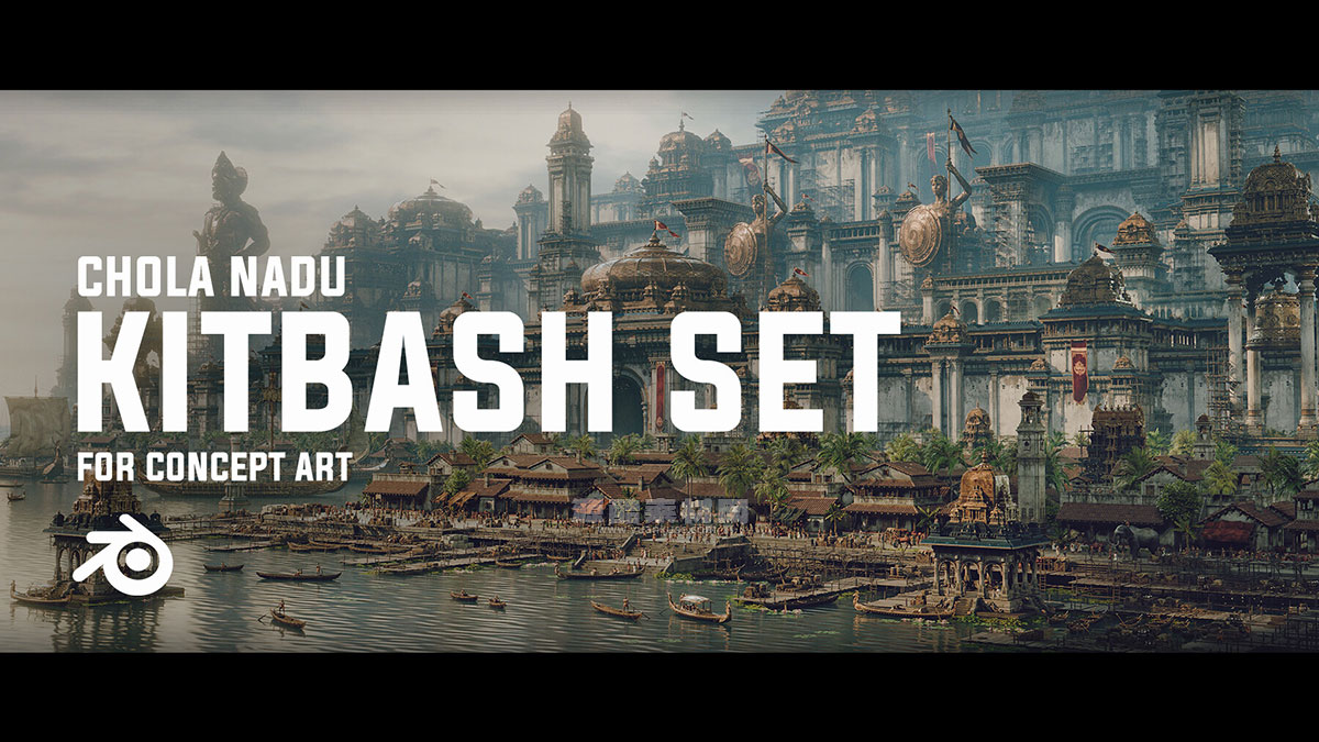 印度寺庙古典建筑模型3D模型素材(Blender) CHOLA NADU – Kitbash Set