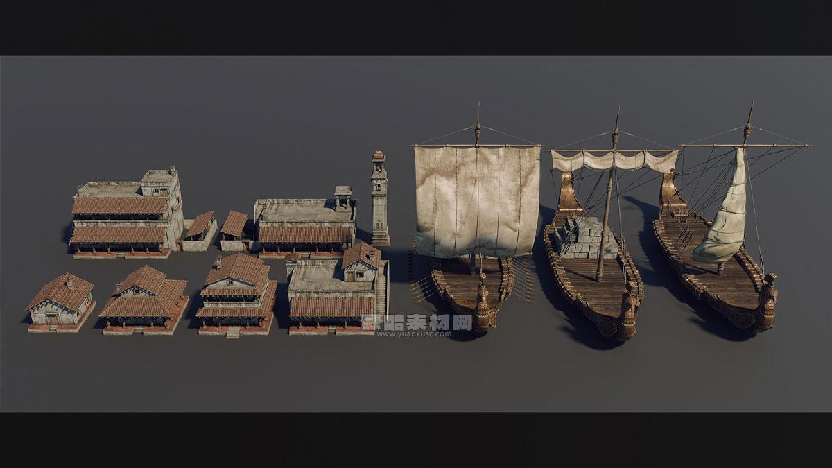 印度寺庙古典建筑模型3D模型素材(Blender) CHOLA NADU – Kitbash Set