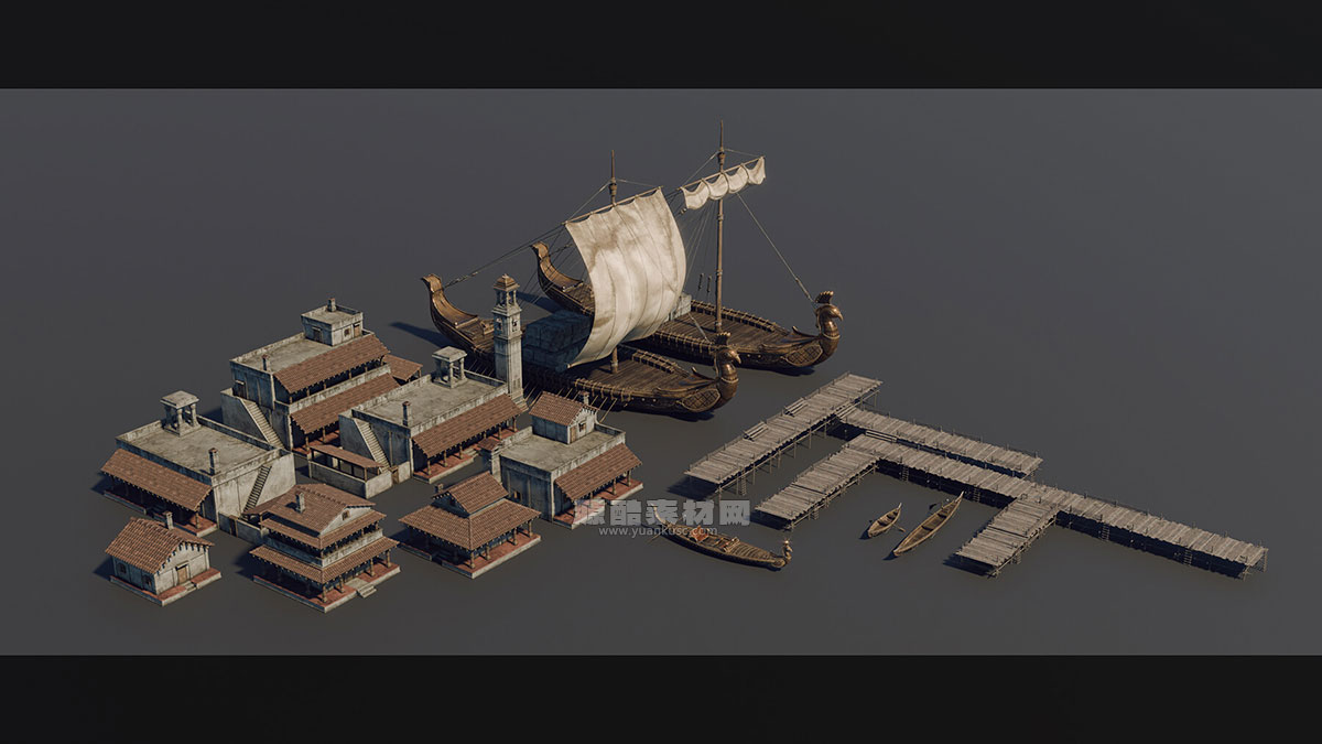 印度寺庙古典建筑模型3D模型素材(Blender) CHOLA NADU – Kitbash Set