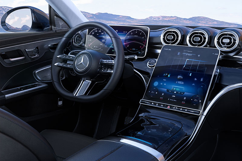 C4D奔驰汽车内饰OC渲染工程汽车内饰C4D模型素材