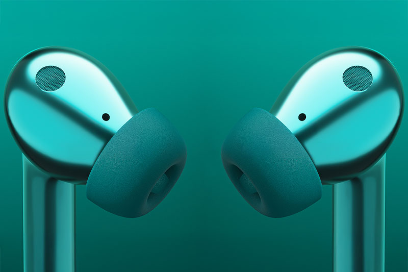 C4D极光绿蓝牙耳机产品Arnold渲染工程耳机C4D模型素材