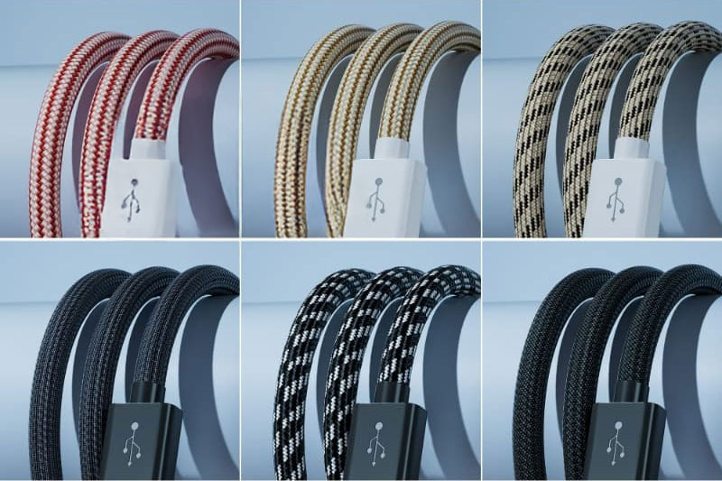 85套4K编织数据线纹理贴图PBR贴图材质素材