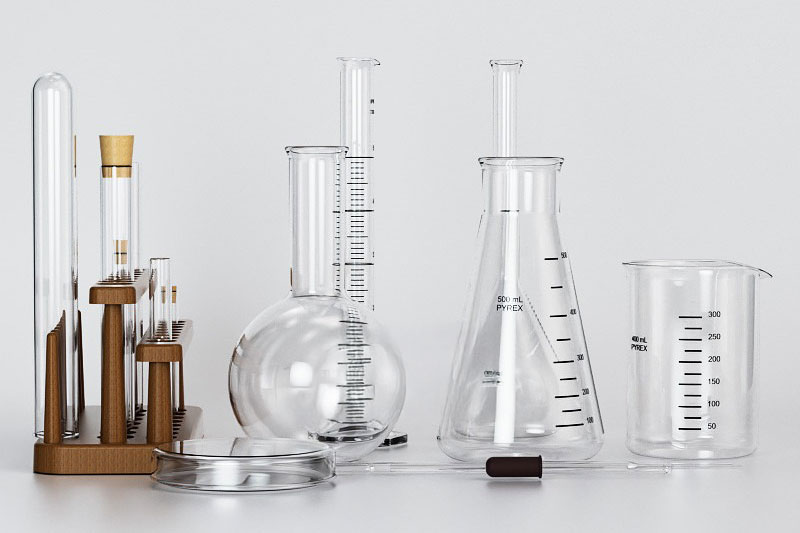 量筒锥形烧杯模型试管培养皿3D模型素材下载