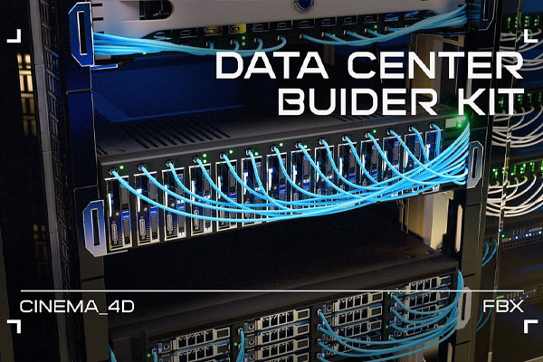 机房数据中心构建器模型套件C4D预设+FBX通用格式 Data Center Builder Kit [Cinema 4D/FBX]