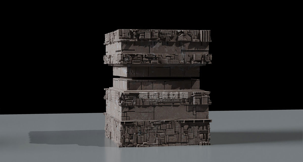 科幻古遗迹资产3D模型素材下载 Ancient Sci-Fi Kitbash 3D Assets