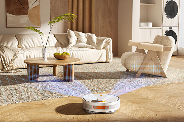 C4D室内客厅扫地机器人场景OC渲染工程扫地机器人3D模型素材