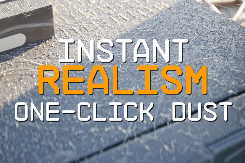 Blender一键生成灰尘效果的老旧插件 One Click Dust: Instant Realism V1.0
