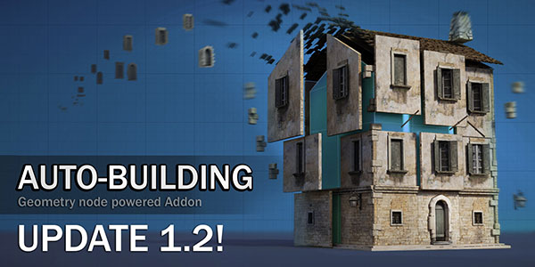 Blender建筑楼房自动生成器插件 Auto-Building v1.2.7+Assets预设