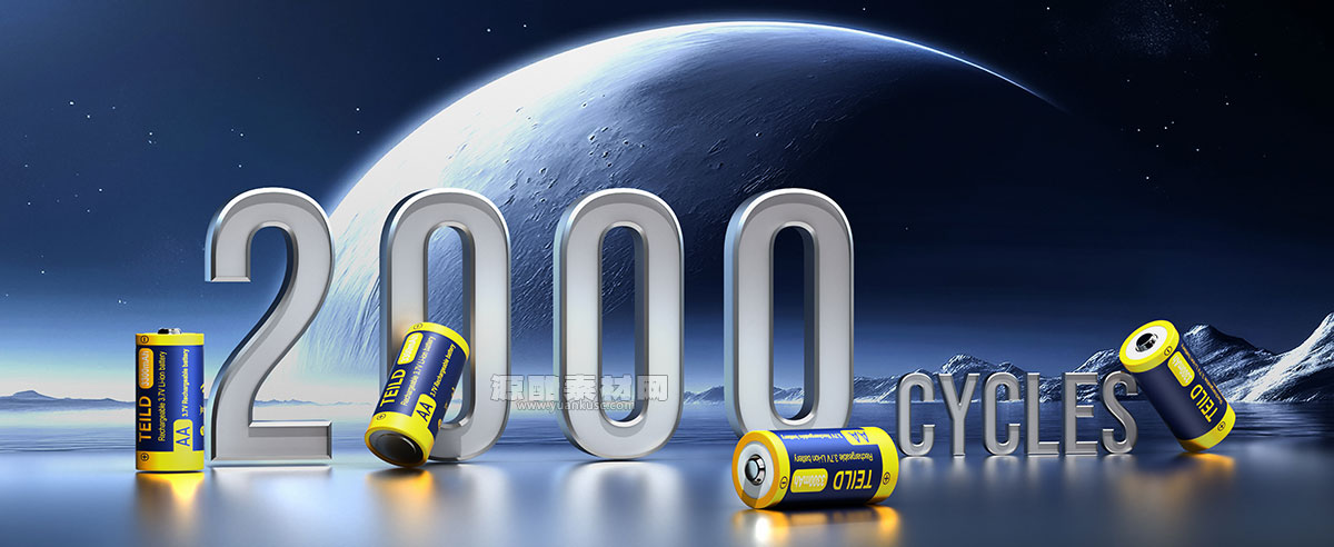 C4D电池产品场景OC渲染工程电池C4D模型素材