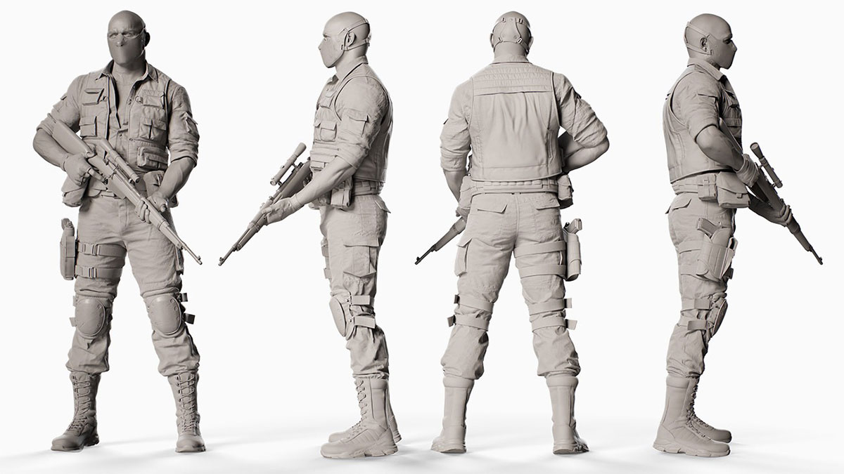 游戏反派人物角色3D模型(Blender/OBJ/FBX) Bad Guy Game Character