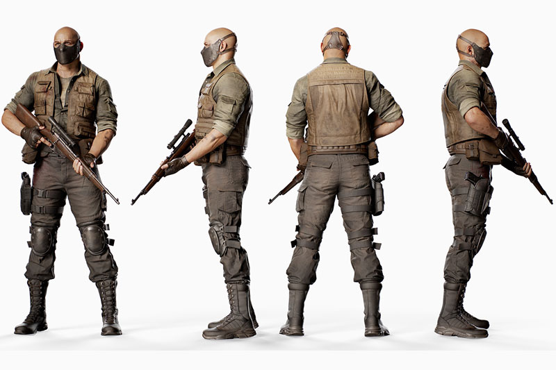 游戏反派人物角色3D模型(Blender/OBJ/FBX) Bad Guy Game Character