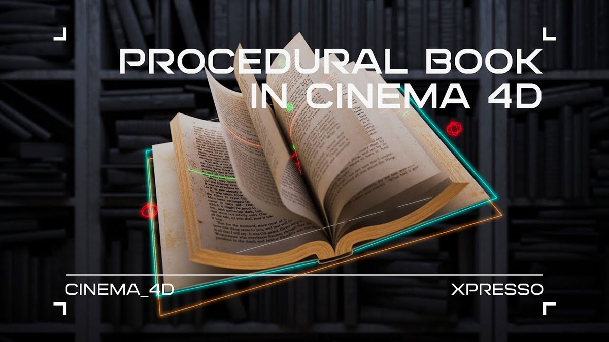 C4D程序化书籍翻书动画模型预设资产 Procedural Book in Cinema 4D [C4D/Xpresso]