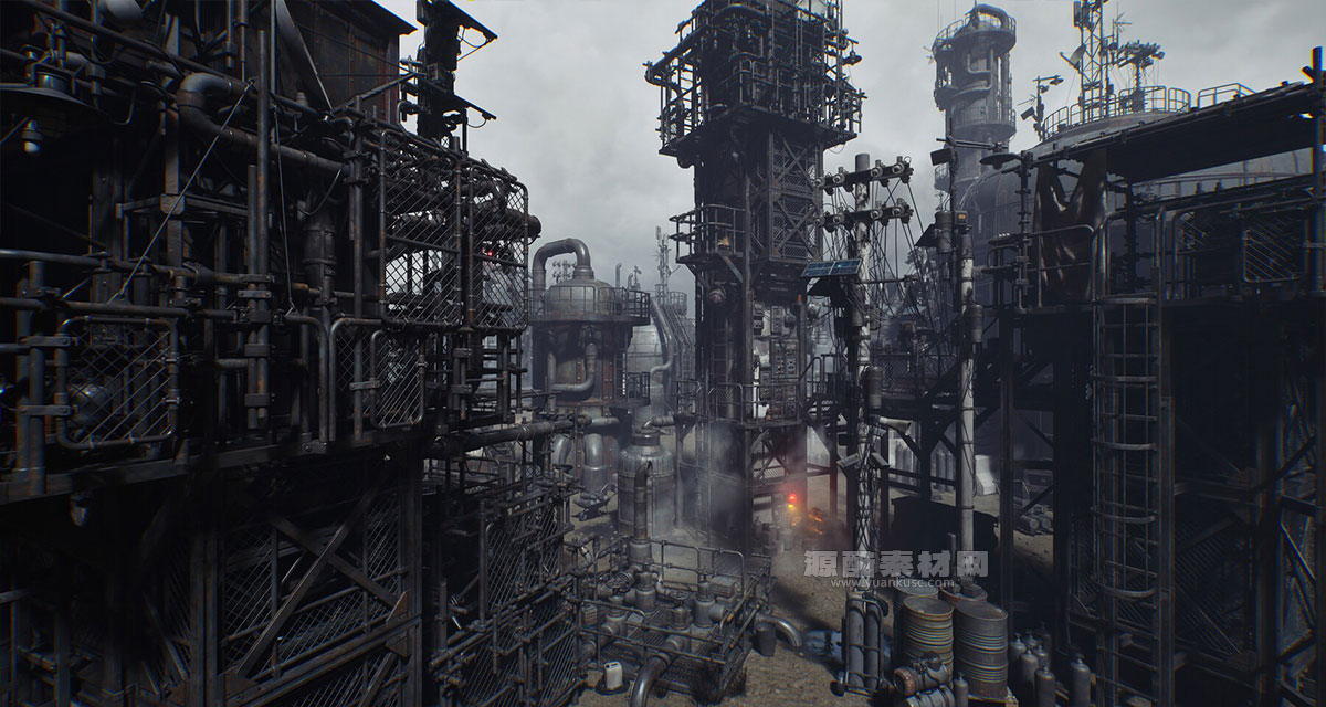 后末日生存环境废土世界破败建筑3D模型素材(FBX格式) Artstation – Post Apocalypse Survivor Environment Kitbash set