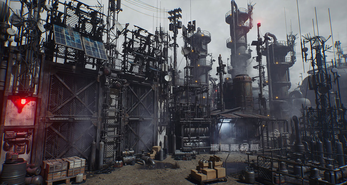 后末日生存环境废土世界破败建筑3D模型素材(FBX格式) Artstation – Post Apocalypse Survivor Environment Kitbash set