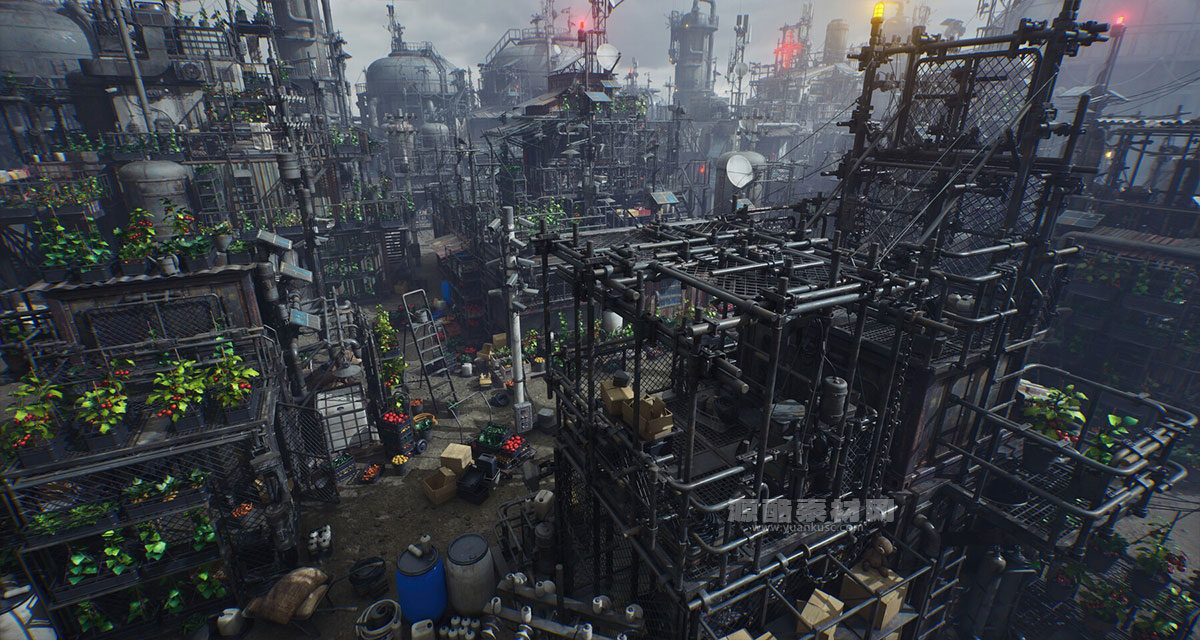 后末日生存环境废土世界破败建筑3D模型素材(FBX格式) Artstation – Post Apocalypse Survivor Environment Kitbash set