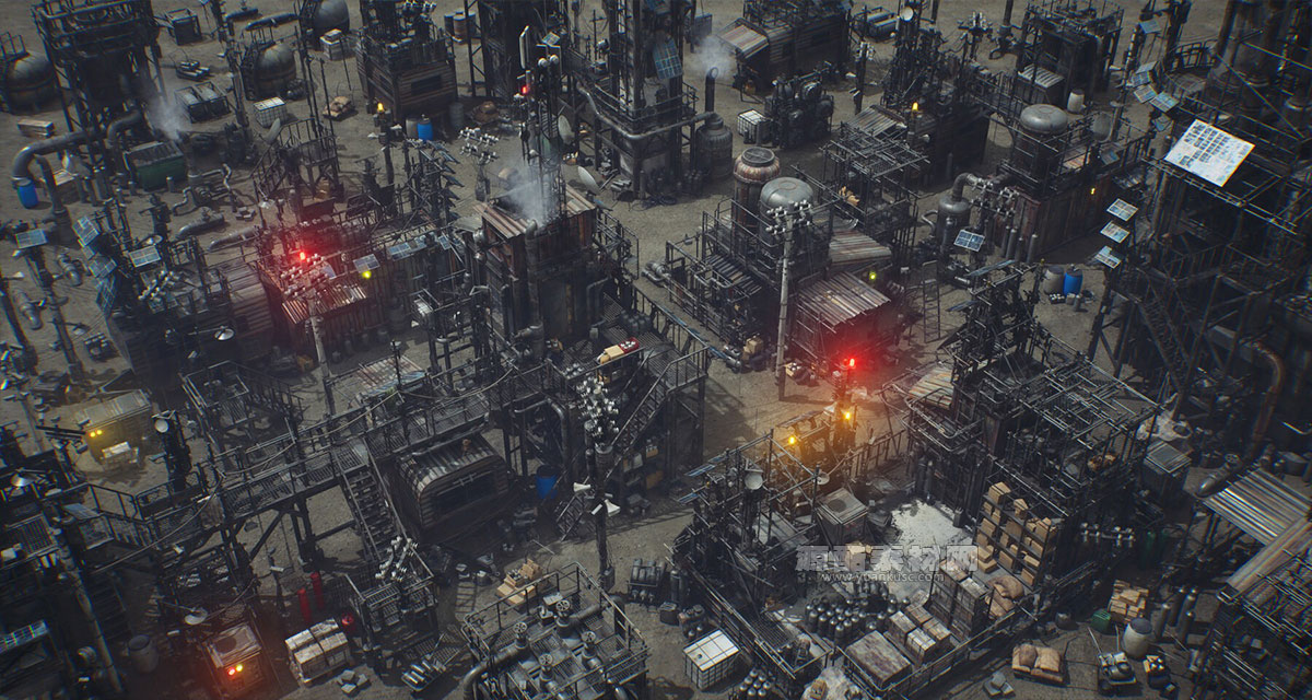 后末日生存环境废土世界破败建筑3D模型素材(FBX格式) Artstation – Post Apocalypse Survivor Environment Kitbash set