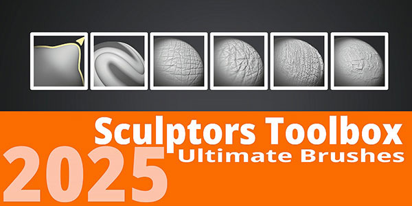 高质量皮肤岩石木材雕刻笔刷Blender资产预设 Sculptors Toolbox – Ultimate Brushes | Ultimate Collection