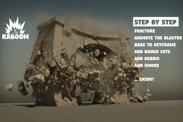 Blender三维模型爆炸破碎效果插件 Kaboom v1.6.0