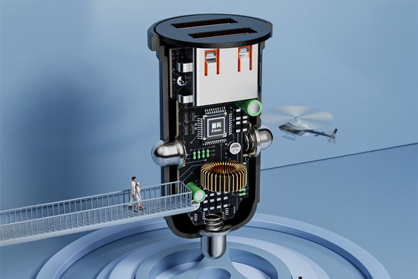 C4D车载充电器结构解剖场景CR渲染工程车载充电内部模型素材