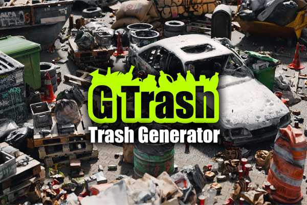 Blender垃圾废墟场景废品模型生成器插件 G Trash V1.3.0