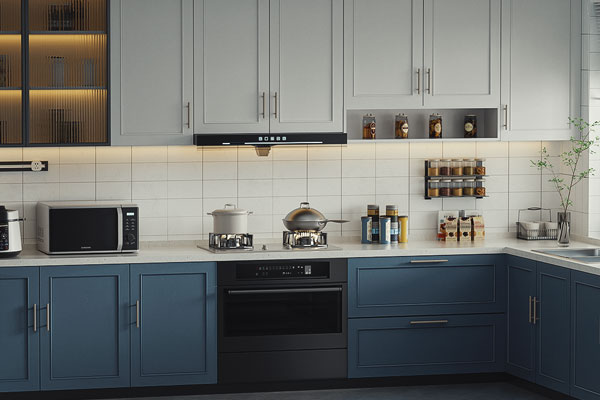 C4D开放式厨房场景OC渲染工程厨房用品C4D模型素材