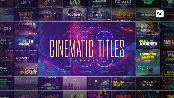 AE100种电影感动态文字开场宣传片标题模板 Cinematic Titles Bundle