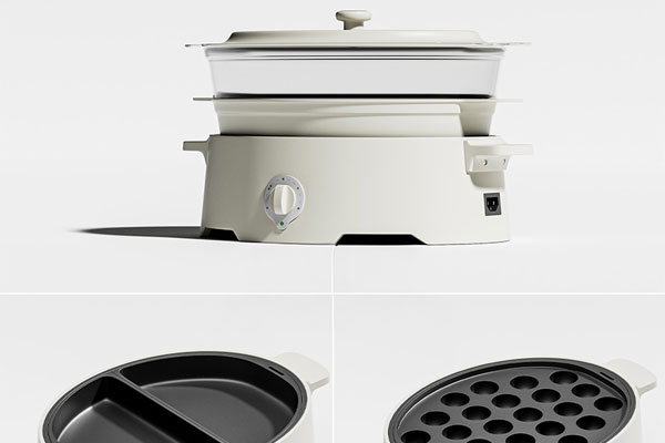 C4D多功能料理锅RS渲染工程锅具C4D模型素材