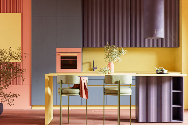 C4D室内开放式厨房吧台场景RS渲染工程厨房吧台C4D模型素材