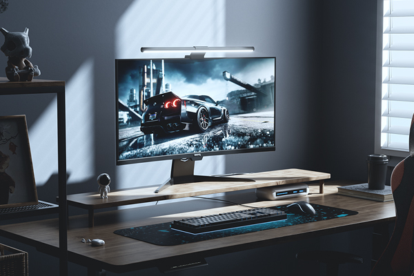 C4D室内夜晚电脑桌场景OC渲染工程电脑显示器鼠标键盘C4D模型素材