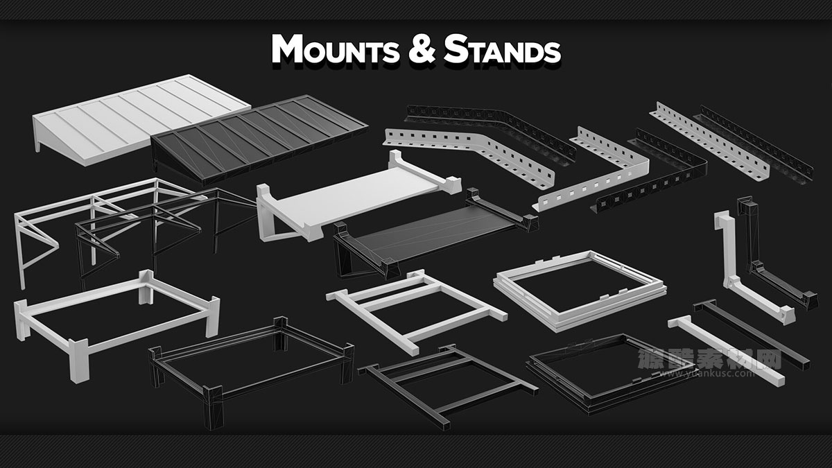 75+个建筑细节3D模型资产包(Blender) Building Props – KITBASH – VOL 06