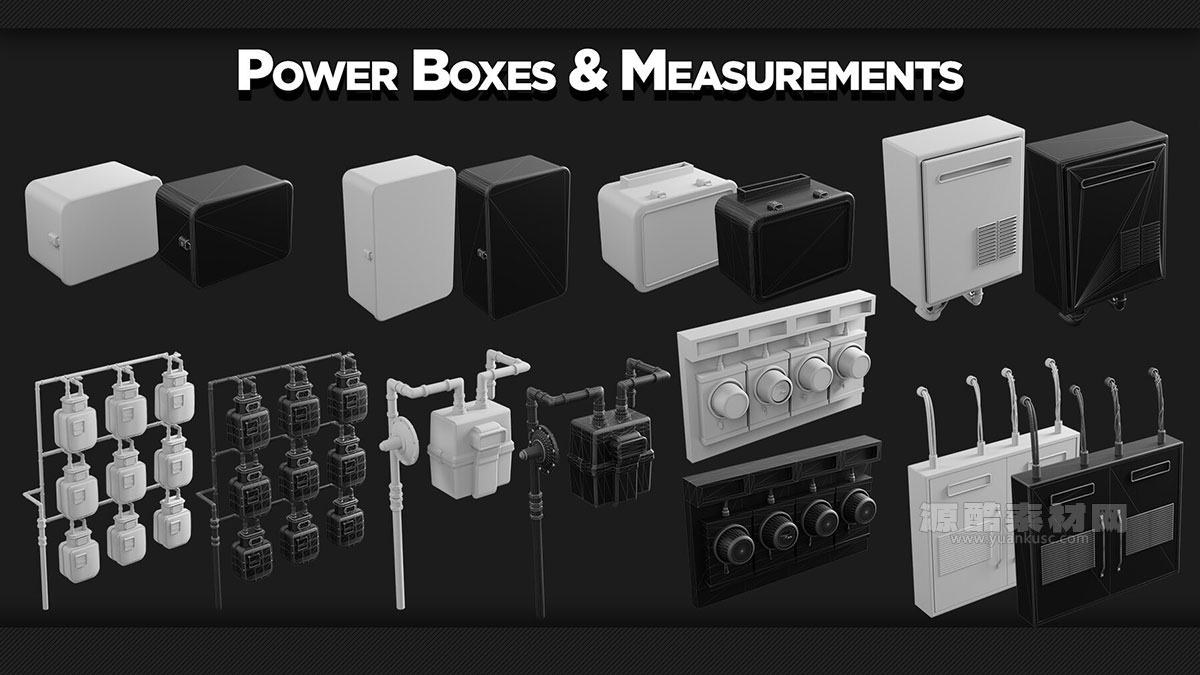 75+个建筑细节3D模型资产包(Blender) Building Props – KITBASH – VOL 06