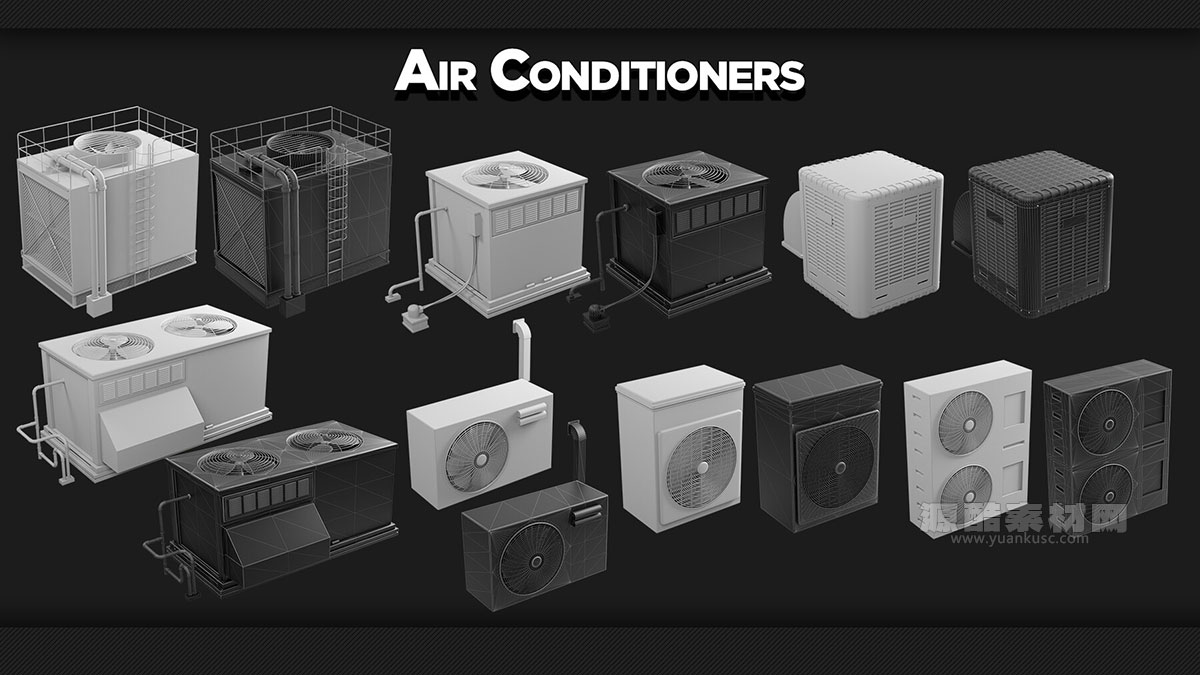 75+个建筑细节3D模型资产包(Blender) Building Props – KITBASH – VOL 06