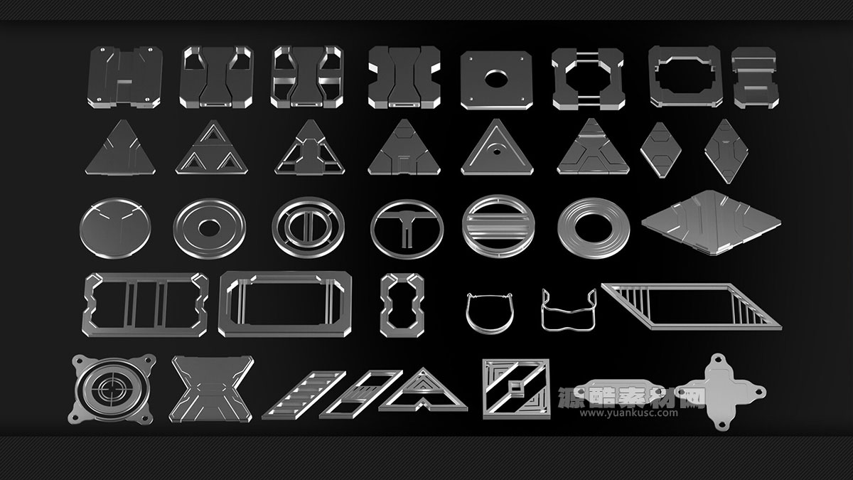 200个高质量的科幻机械零件3D模型资产下载(Blender) Sci-Fi Parts – KITBASH – VOL 05