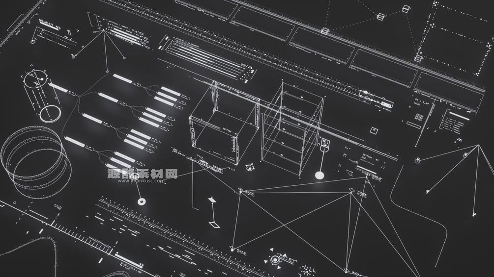 C4D未来感高科技程序化HUD动画预设