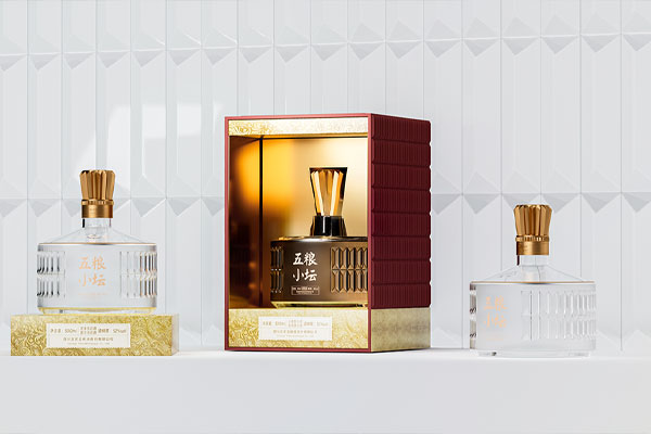 C4D五粮液小坛白酒瓶酒盒RS渲染工程白酒瓶C4D模型