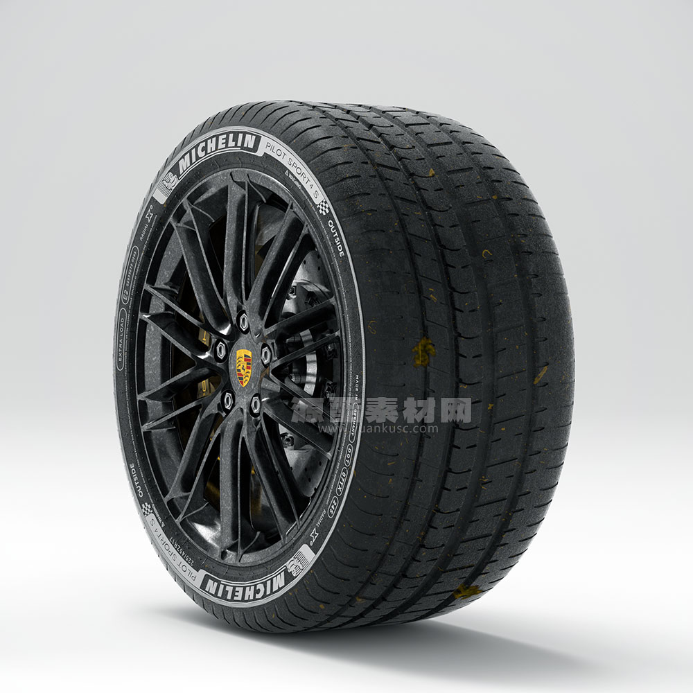 C4D汽车轮胎OC渲染工程轮胎C4D模型下载