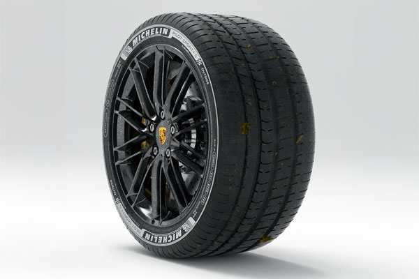 C4D汽车轮胎OC渲染工程轮胎C4D模型下载