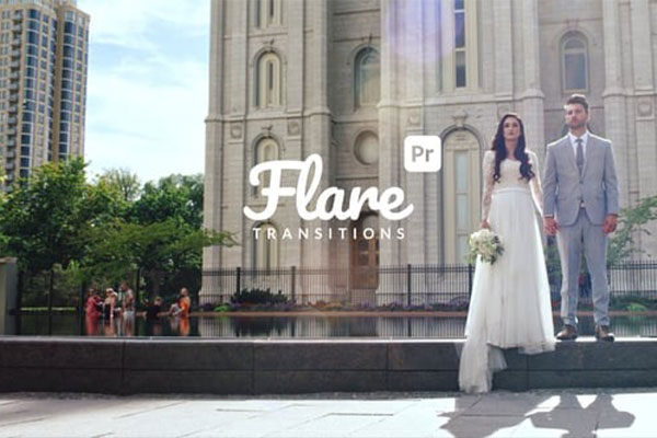 PR12种炫光光效转场过渡预设模板 Flare transitions for Premiere Pro